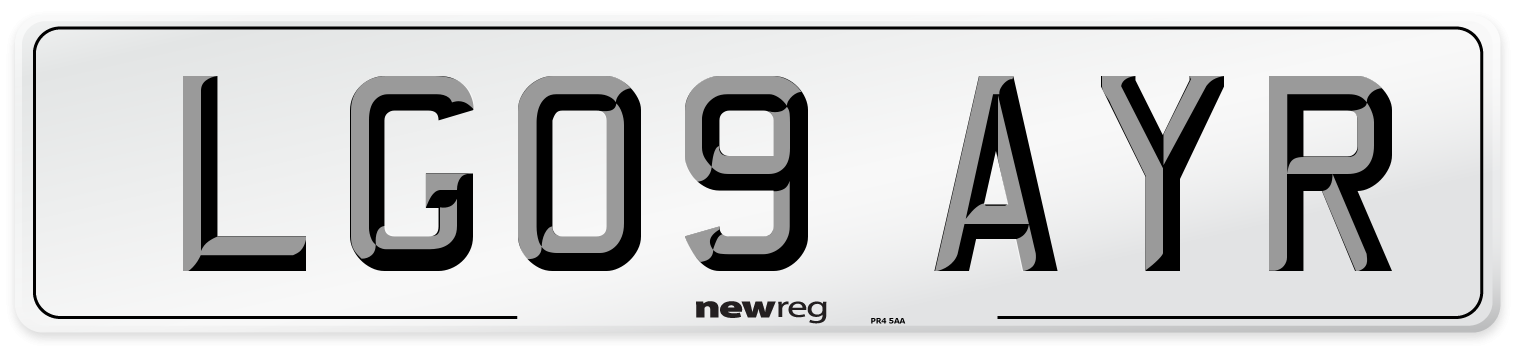 LG09 AYR Number Plate from New Reg